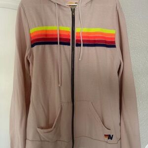 Aviator Nation Pink Zip-Up Hoodie